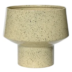 Cache-pot en métal (H16 cm) Terrazzo Beige