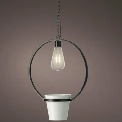 Cache-pot lumineux à suspendre (H98 cm) LED Jiny - Blanc