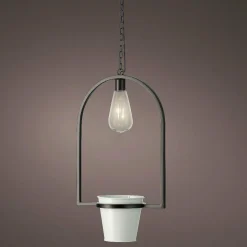 Cache-pot lumineux à suspendre (H102 cm) LED Melya - Blanc