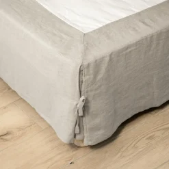 Cache-sommier lin lavé (180 x 200 cm) Louise Beige