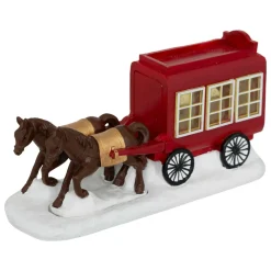 Calèche et chevaux (H9 cm) pour village de Noël