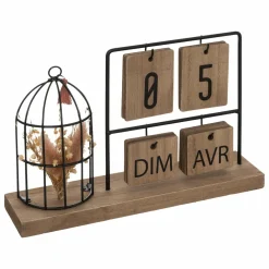 Calendrier déco à poser en bois et métal