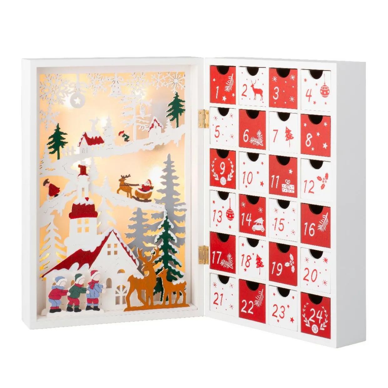Calendrier de l'Avent lumineux à remplir Paysage de Noël Enchanté