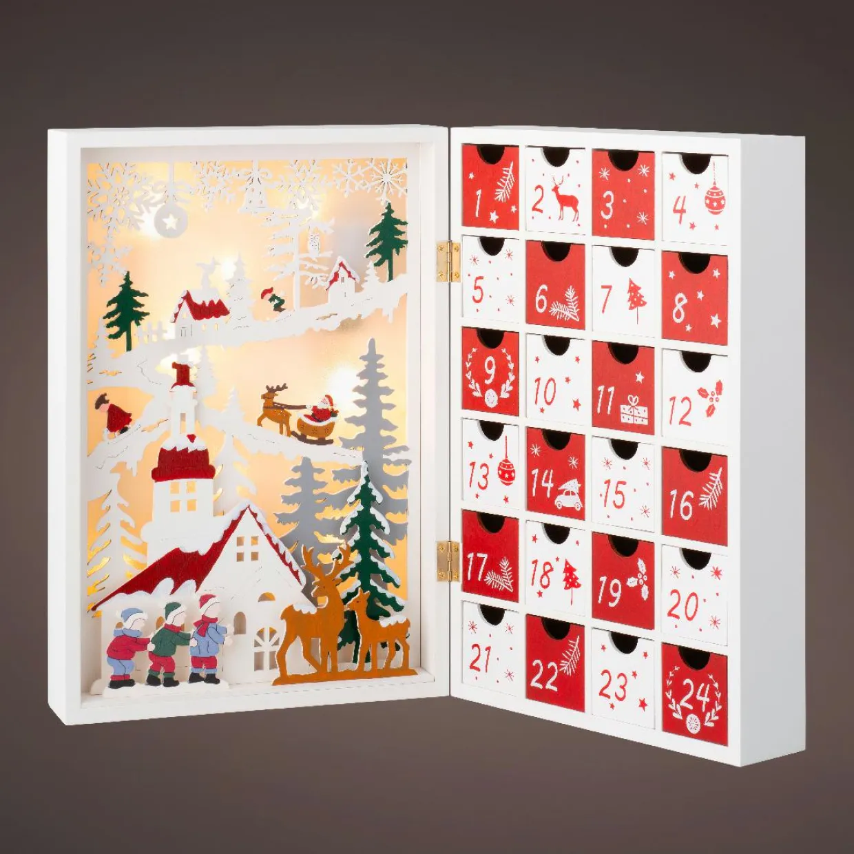 Calendrier de l'Avent lumineux à remplir Paysage de Noël Enchanté