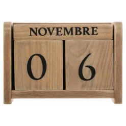 Calendrier perpetuel en bois (H7,5 cm) Colonial