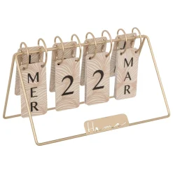 Calendrier perpétuel métal (H17 cm) Automne Rose