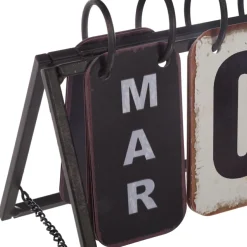 Calendrier à poser en métal (H14 cm ) Vintage Noir
