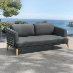 Canapé de jardin en aluminium 2 places Monte Carlo Gris anthracite