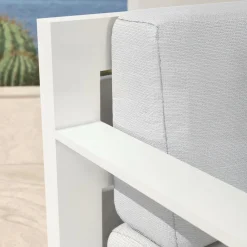 Canapé de jardin en aluminium 2 places Elba Blanc et gris clair