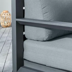 Canapé de jardin en aluminium 3 places Elba Gris anthracite