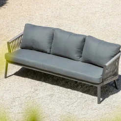 Canapé de jardin en aluminium 3 places Amalfi Gris anthracite