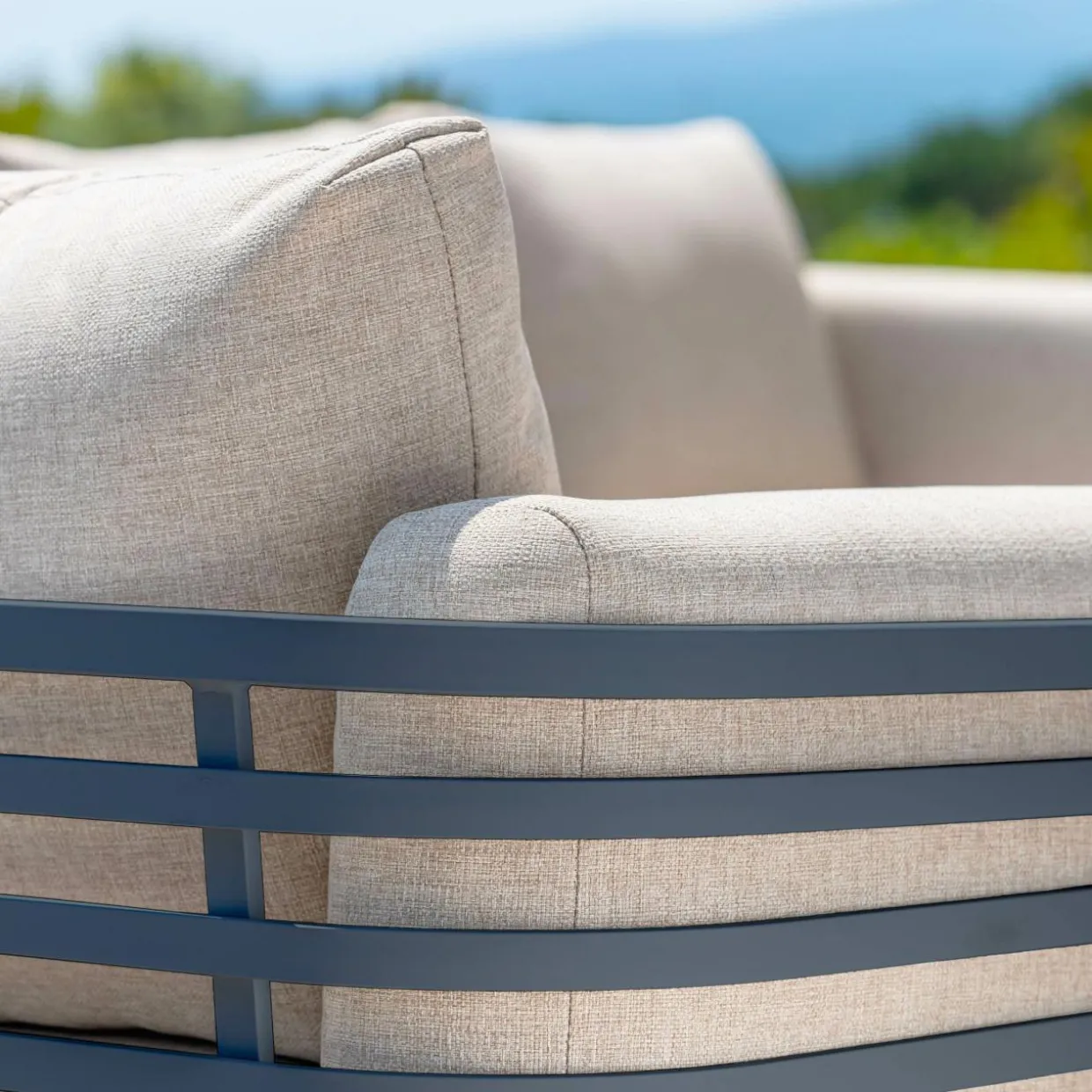 Canapé de jardin en aluminium 3 places Monte Carlo Gris anthracite et taupe