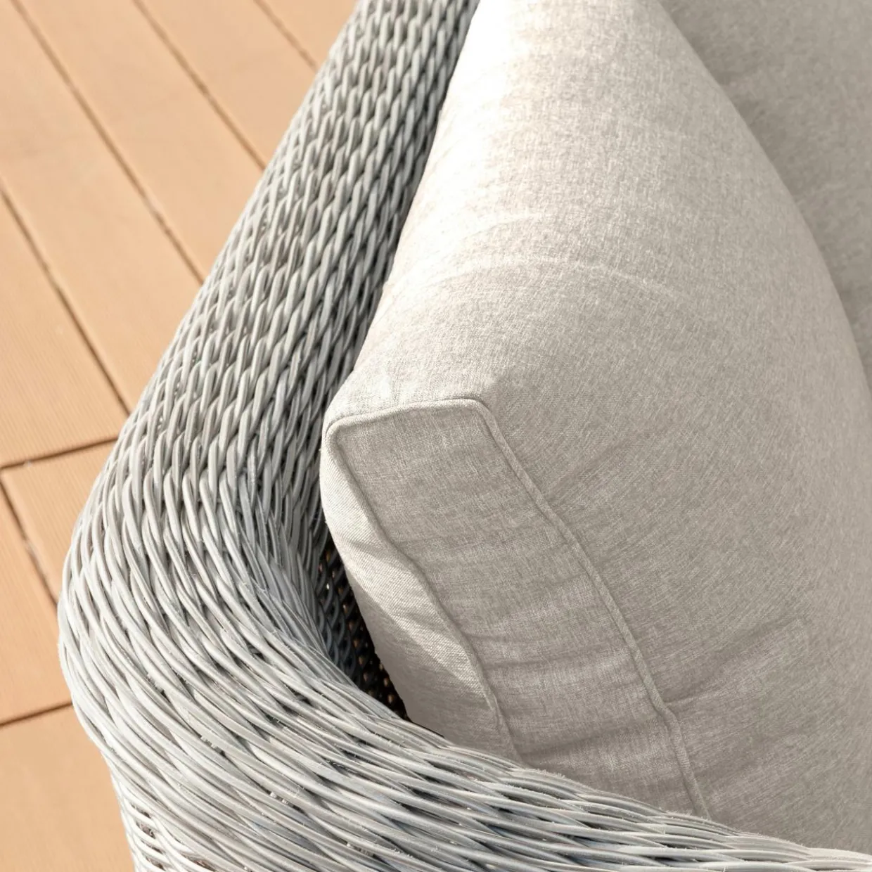 Canapé de jardin en résine tressée 2 places Calvi Gris et taupe