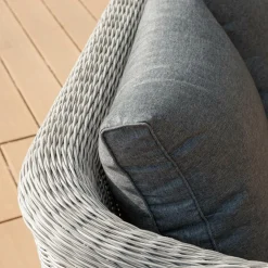 Canapé de jardin en résine tressée 2 places Calvi Gris et gris foncé