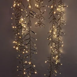 Cascade lumineuse 2 m 480 LED câble noir Effet scintillant Blanc chaud