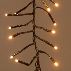 Cascade lumineuse 2 m 480 LED câble noir Effet scintillant Blanc chaud doré