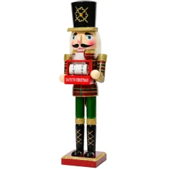 Casse-noisette en bois (H38 cm) Calendrier de l'avent Pailleté