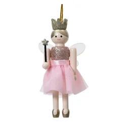 Casse-noisette à suspendre (H12 cm) Fée princesse Rose