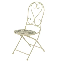 Chaise bistrot pliable en faïence Coimbra Crème