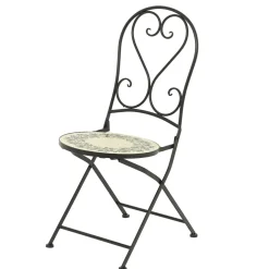 Chaise bistrot pliable en mosaïque Athènes Beige
