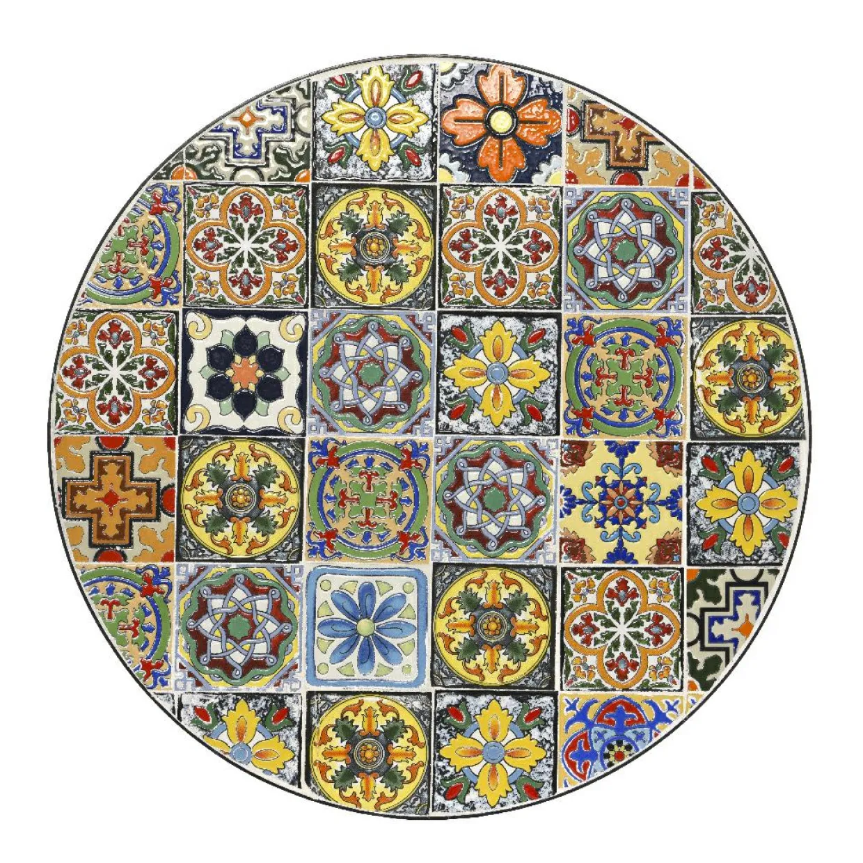 Chaise de bistrot pliable en mosaïque Braga Multicolore