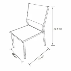Chaise de jardin aluminium empilable Murano Blanche