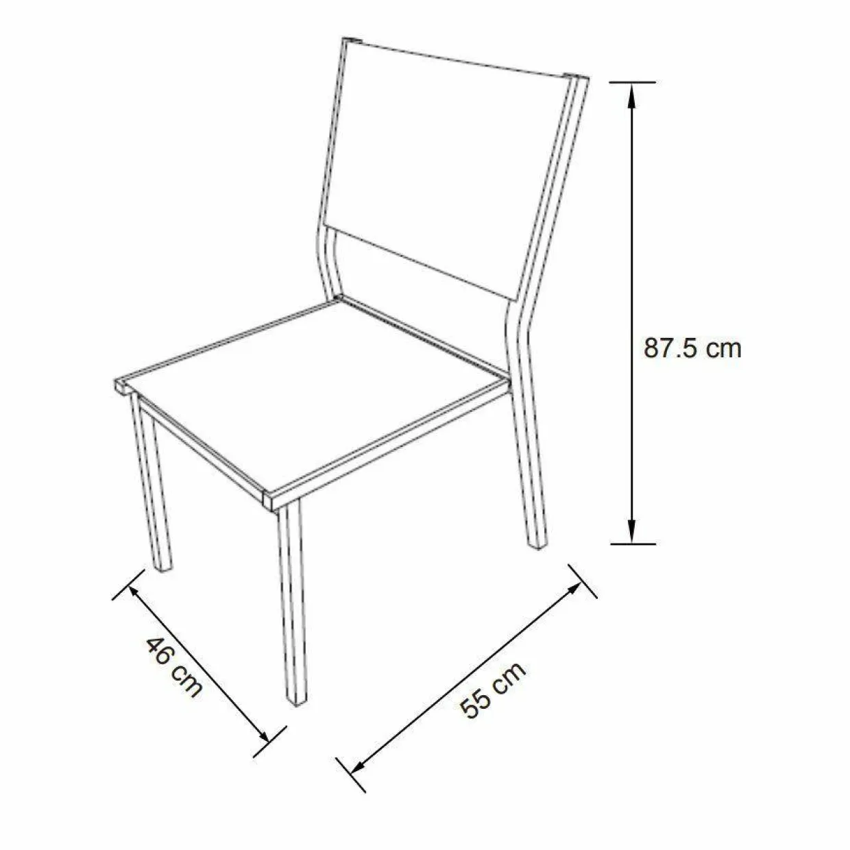 Chaise de jardin aluminium empilable Murano Blanche