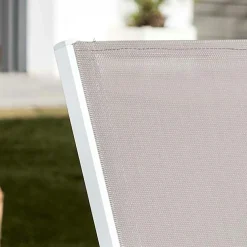 Chaise de jardin aluminium empilable Murano Blanc et taupe