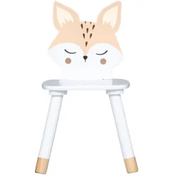 Chaise enfant bois (H52,5 cm) Douceur Renard Blanche