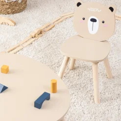 Chaise enfant bois (H46 cm) Douceur Ourson Beige