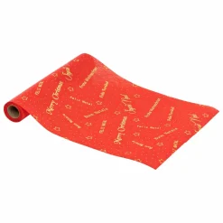 Chemin de table Noël (500 x 28 cm) Message Rouge et or