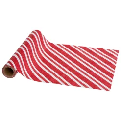 Chemin de table Noël (300 x 28 cm) Rayures en fête Blanc et rouge