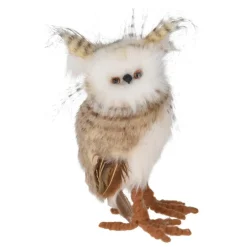 Chouette de Noël à poser (H18 cm) Hector doux plumage