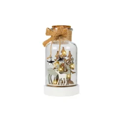 Cloche en verre lumineuse à piles 10 LED (H17 cm) Magie de Noël