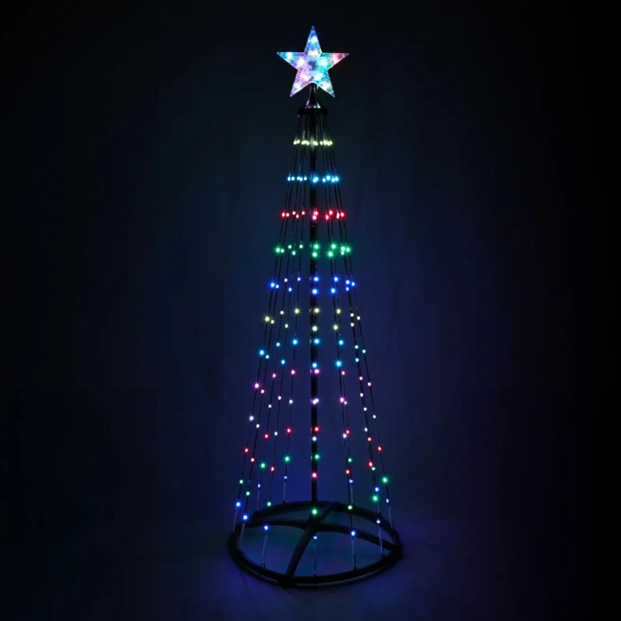 Cône lumineux Digital 550 Micro Led (H300 cm) Twinkling Noir et Multicolore