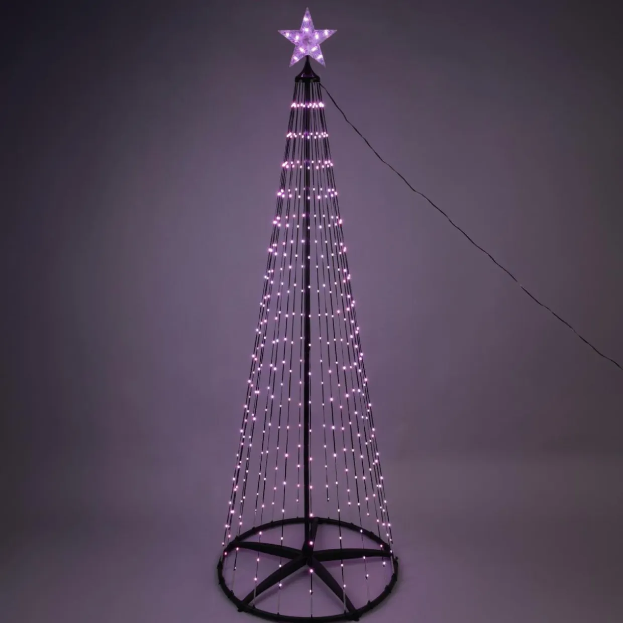 Cône lumineux Digital 550 Micro Led (H300 cm) Twinkling Noir et Multicolore