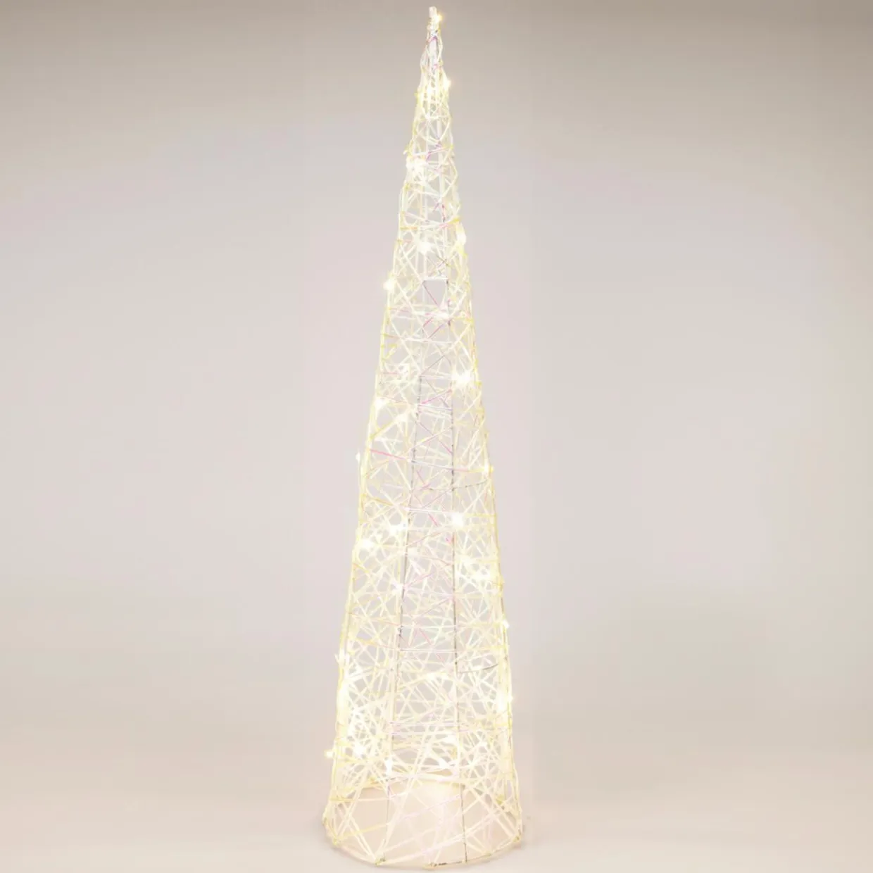 Cône lumineux sur piles 40 micro LED (H80 cm) Éclats Blanc chaud