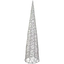 Cône lumineux sur piles 40 micro LED (H80 cm) Éclats Blanc chaud