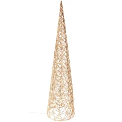 Cône lumineux sur piles 40 micro LED (H80 cm) Éclats Blanc chaud