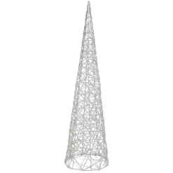Cône lumineux sur piles 30 micro LED (H60 cm) Éclats Blanc chaud