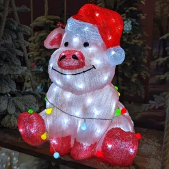 Cochon lumineux 100 LED (H41 cm) Baby Gaston Multicolore