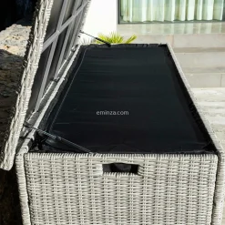 Coffre de rangement extérieur en résine tressée Calvi Gris