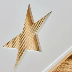 Coffre à jouet avec couvercle enfant bois (H51 cm) Stars Blanc