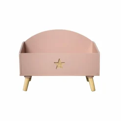 Coffre à jouet ouvert enfant bois (H44 cm) Stars Rose
