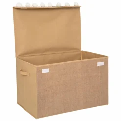 Coffre à jouets enfant jute pliant (57 x 36 cm) Elio Marron