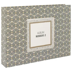 Coffret 2 albums photos (H16,7 cm) Paloma Gris et jaune moutarde