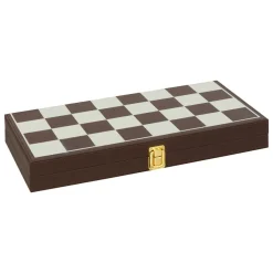 Coffret jeux Backgammon / Echec bois (40 cm) Jule Marron