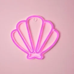 Coquillage lumineux néon enfant (H20 cm) Rose