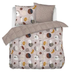 Couette imprimée enfant coton et deux taies d'oreiller (240 x 220 cm) Sky Dream Rose
