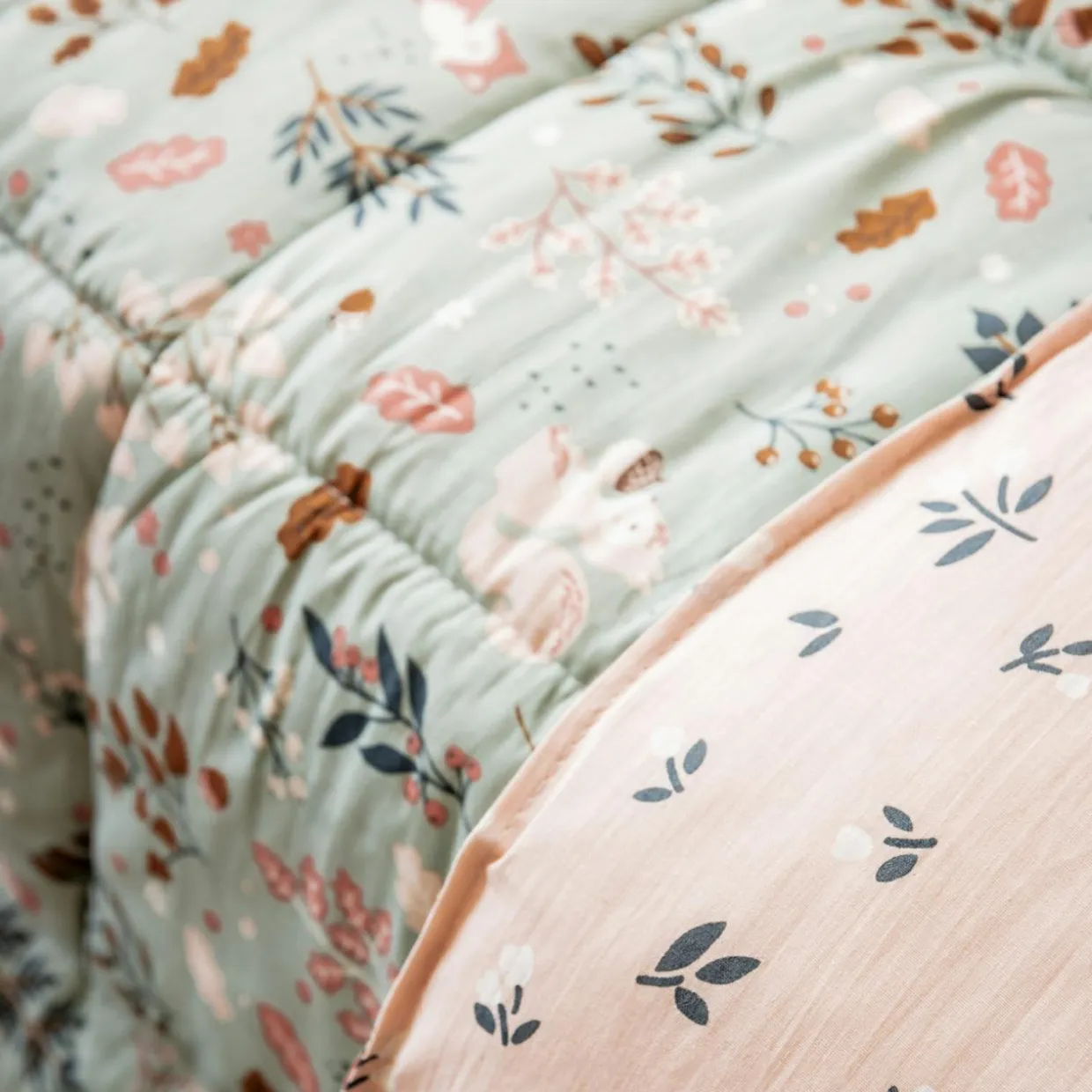 Couette imprimée enfant et sa taie d'oreiller (140 x 200 cm) Tamia Multicolore